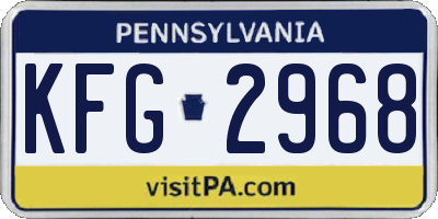 PA license plate KFG2968