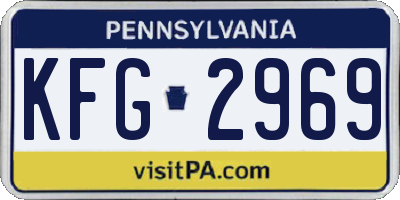 PA license plate KFG2969