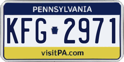 PA license plate KFG2971