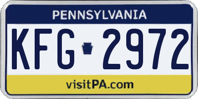 PA license plate KFG2972