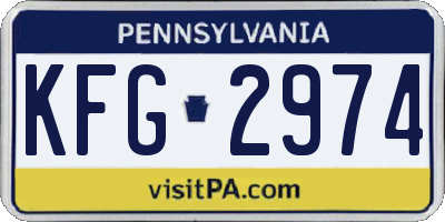 PA license plate KFG2974