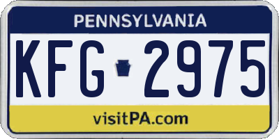 PA license plate KFG2975