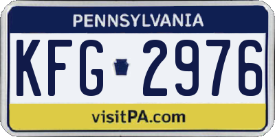 PA license plate KFG2976