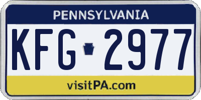 PA license plate KFG2977