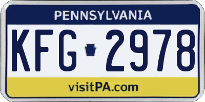 PA license plate KFG2978