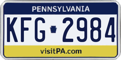 PA license plate KFG2984