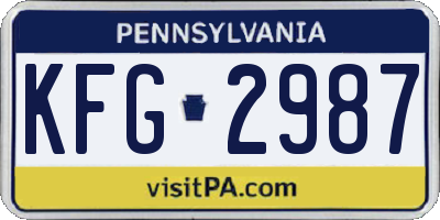 PA license plate KFG2987