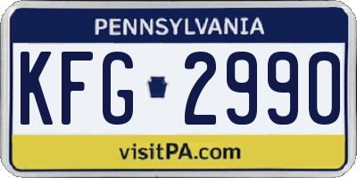 PA license plate KFG2990