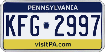 PA license plate KFG2997