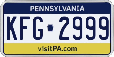 PA license plate KFG2999