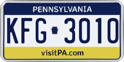 PA license plate KFG3010