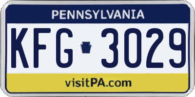 PA license plate KFG3029