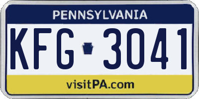PA license plate KFG3041