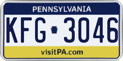 PA license plate KFG3046