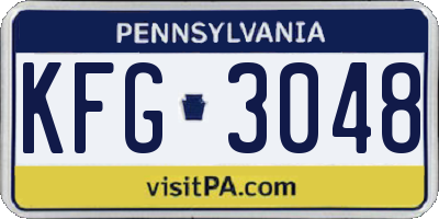 PA license plate KFG3048