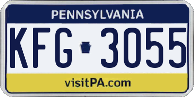 PA license plate KFG3055