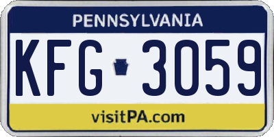 PA license plate KFG3059