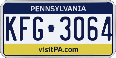 PA license plate KFG3064