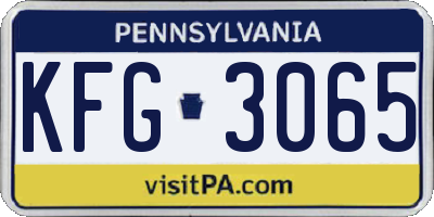 PA license plate KFG3065