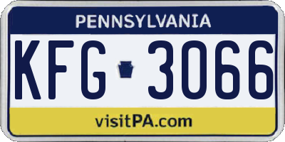 PA license plate KFG3066