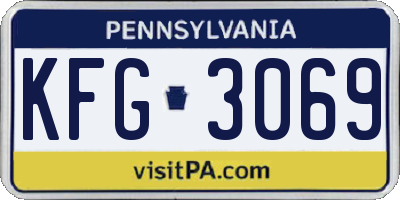 PA license plate KFG3069