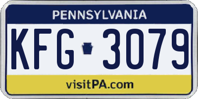 PA license plate KFG3079