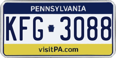 PA license plate KFG3088