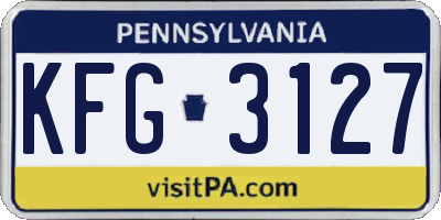 PA license plate KFG3127
