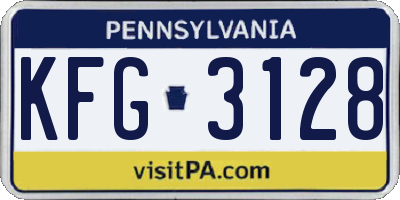 PA license plate KFG3128