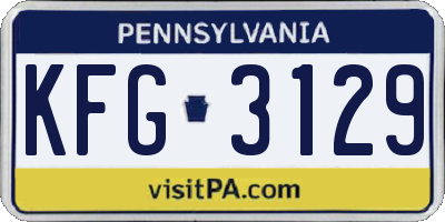 PA license plate KFG3129