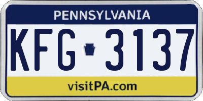 PA license plate KFG3137