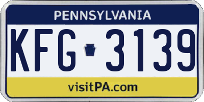 PA license plate KFG3139