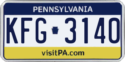 PA license plate KFG3140