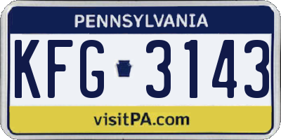 PA license plate KFG3143