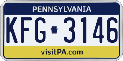 PA license plate KFG3146