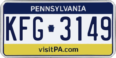 PA license plate KFG3149