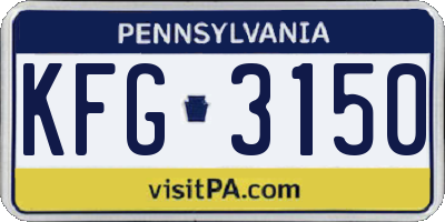 PA license plate KFG3150