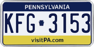PA license plate KFG3153