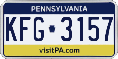 PA license plate KFG3157