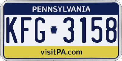 PA license plate KFG3158