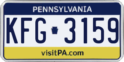 PA license plate KFG3159