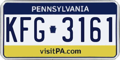 PA license plate KFG3161