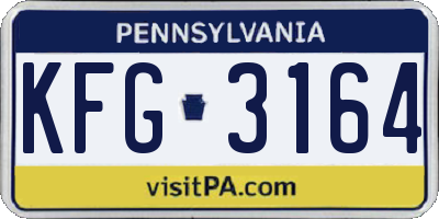PA license plate KFG3164