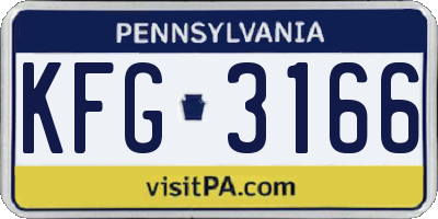 PA license plate KFG3166