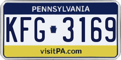 PA license plate KFG3169
