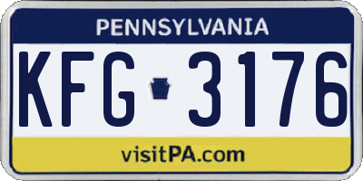 PA license plate KFG3176