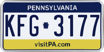 PA license plate KFG3177