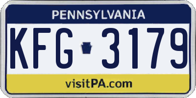 PA license plate KFG3179