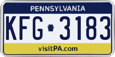 PA license plate KFG3183