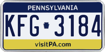 PA license plate KFG3184